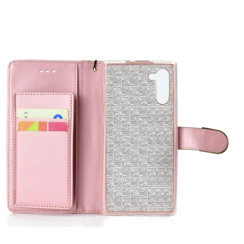 Leren Hoesje voor Samsung Galaxy Note 10 Bescherming Pailletten Met Spiegel En Lanyard