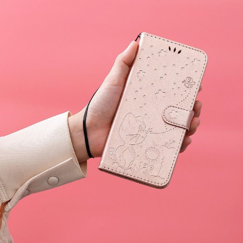 Folio-hoesje voor Oppo A74 5G / A54 5G Kattenillustratie