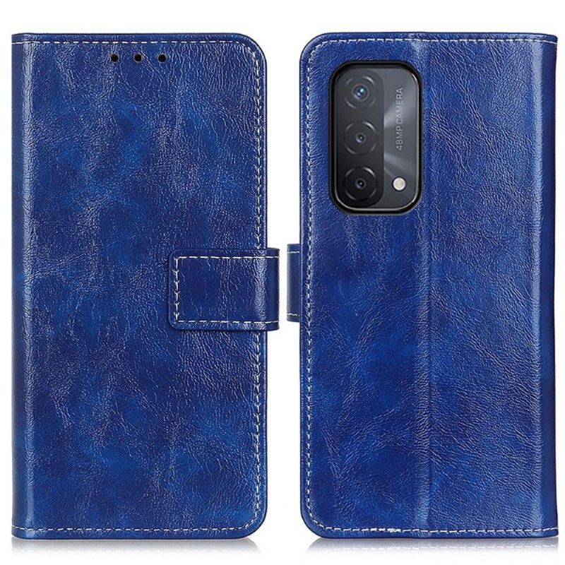 Folio-hoesje voor Oppo A74 5G / A54 5G Luxe Stiksels Met Leereffect