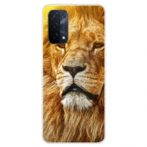 Telefoonhoesje voor Oppo A74 5G / A54 5G Bescherming Gouden Leeuw