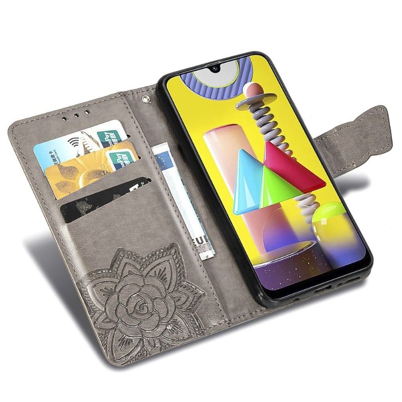 Folio-hoesje voor Samsung Galaxy M31 Anti-fall Reliëfvlinder