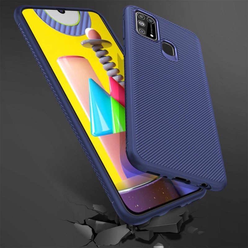 Hoesje voor Samsung Galaxy M31 Anti-fall Geribbelde Effectslang