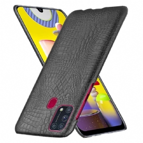 Hoesje voor Samsung Galaxy M31 Krokodillenleer - Zwart