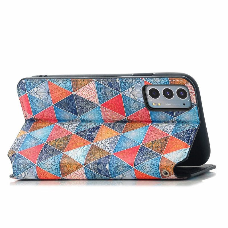 Folio-hoesje voor Motorola Edge 20 Anti-fall Mandala Caleidoscoop