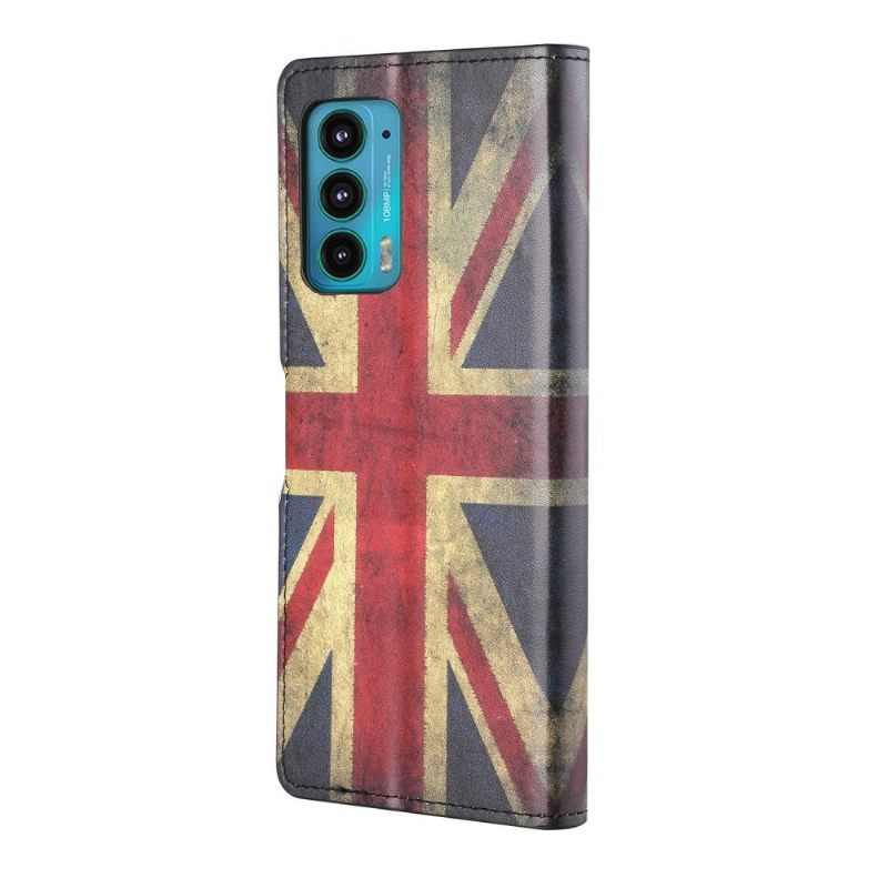 Folio-hoesje voor Motorola Edge 20 Vintage Engelse Vlag