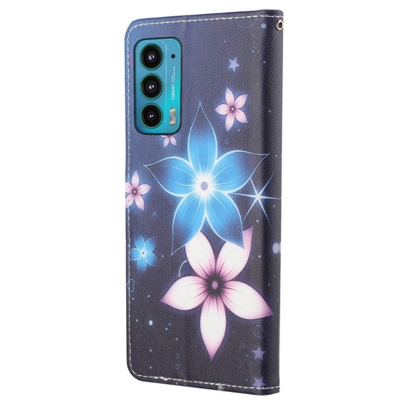 Leren Hoesje voor Motorola Edge 20 Bloemen