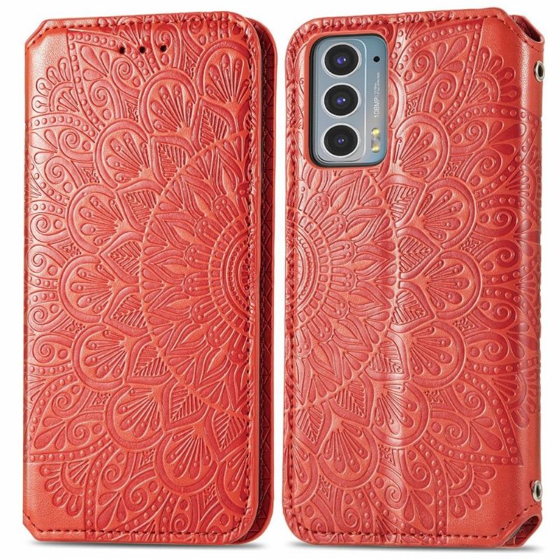 Leren Hoesje voor Motorola Edge 20 Folio-hoesje Flip Chic Mandala