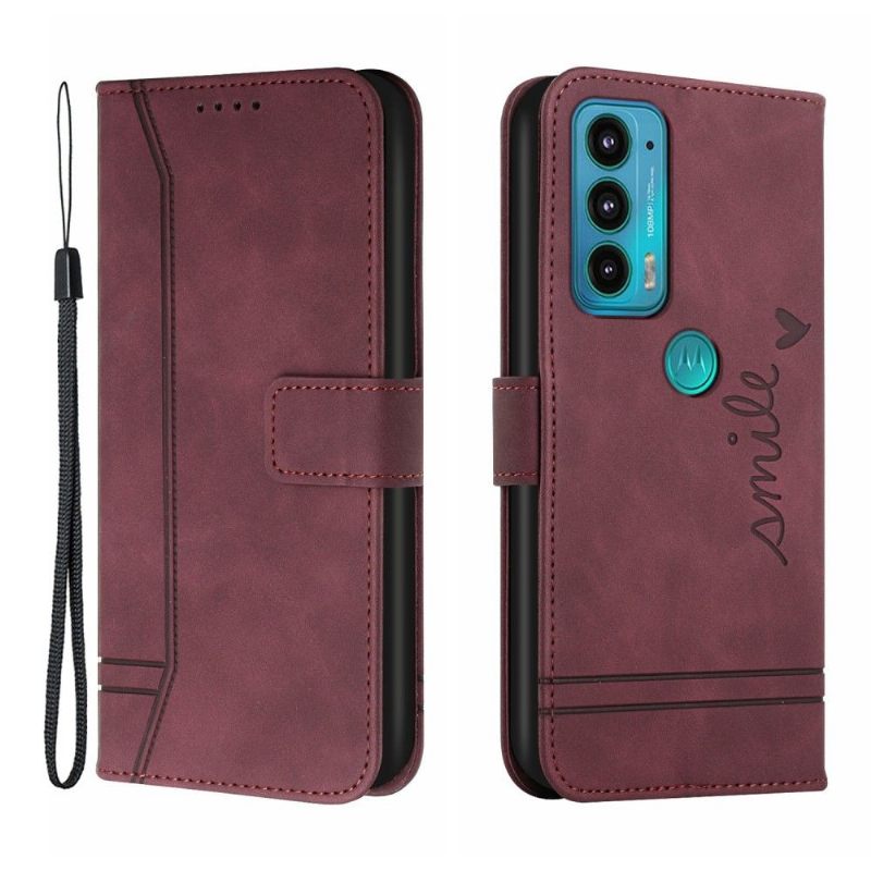 Leren Hoesje voor Motorola Edge 20 Lachlijnen