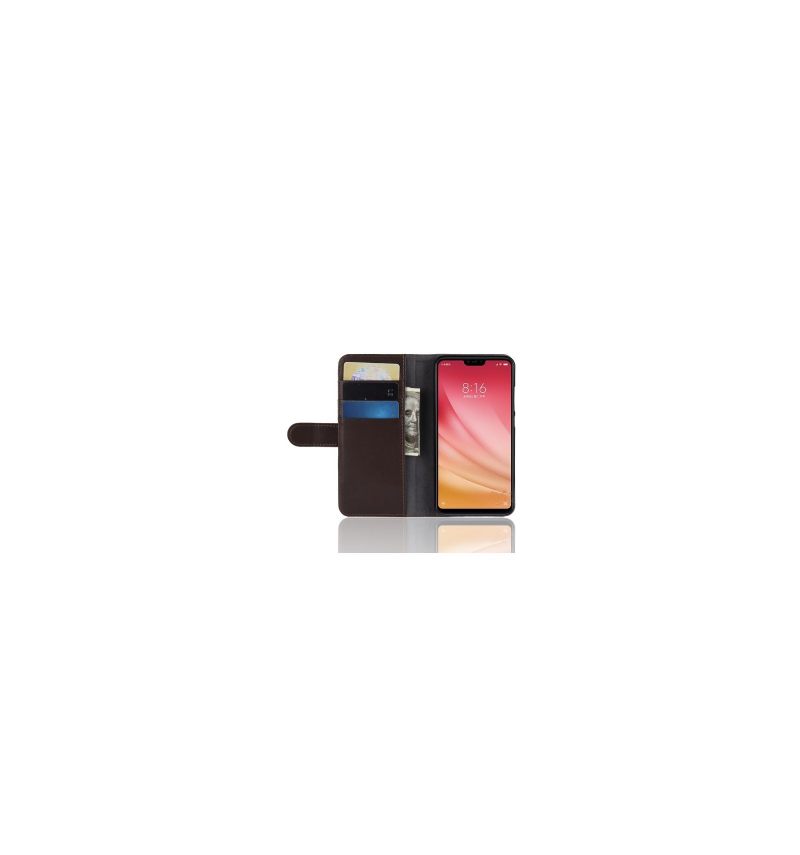 Folio-hoesje voor Xiaomi Mi 8 Lite Premium Leder - Bruin