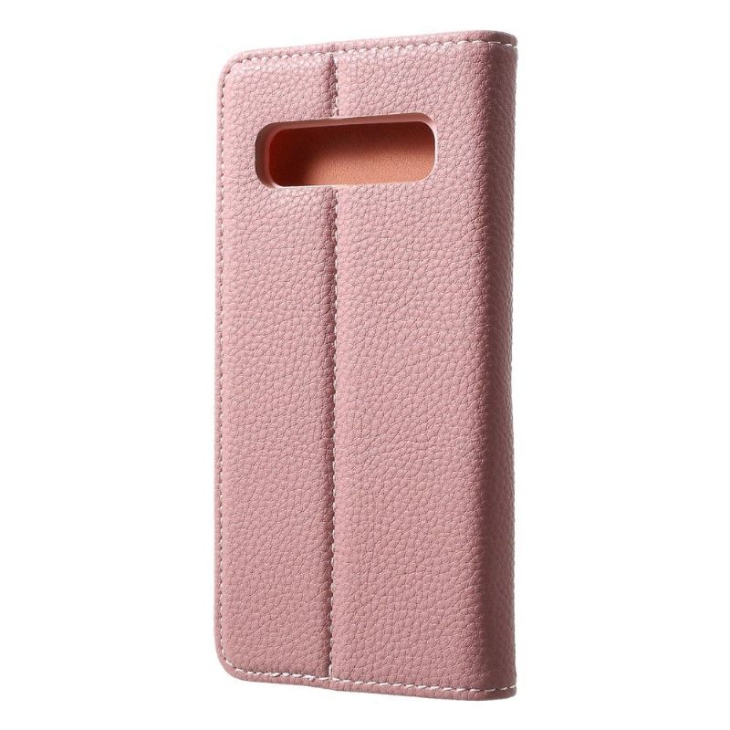 Cover voor Samsung Galaxy S10 Gestructureerd Leer Met Ondersteuning