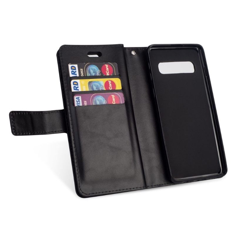 Cover voor Samsung Galaxy S10 Portemonnee Leer Met Band