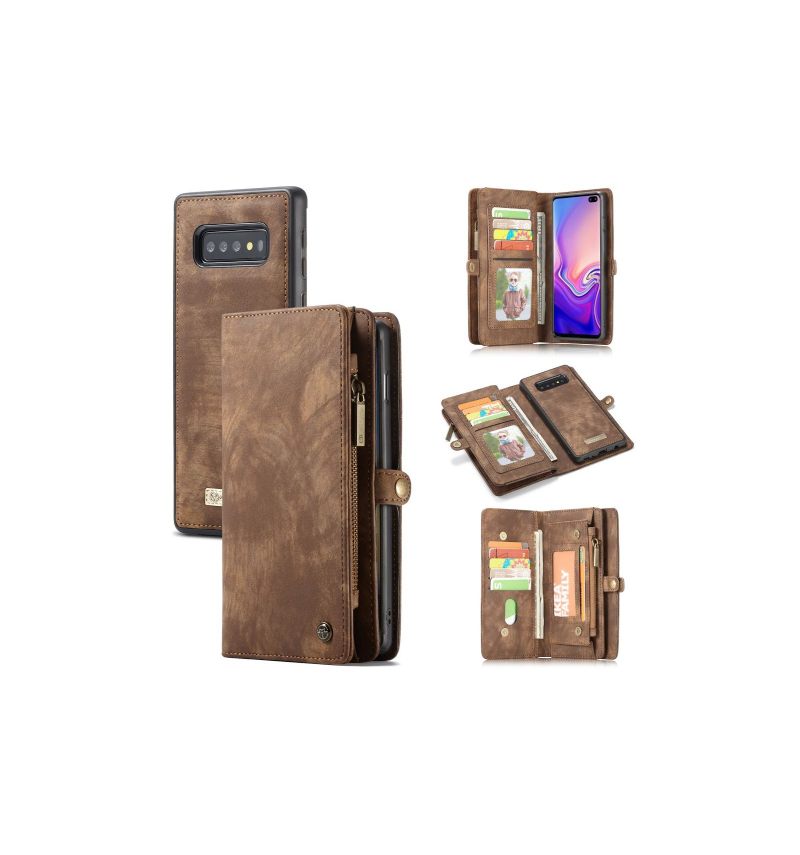 Hoesje Case voor Samsung Galaxy S10 Portemonnee Leren En Bruin Geval