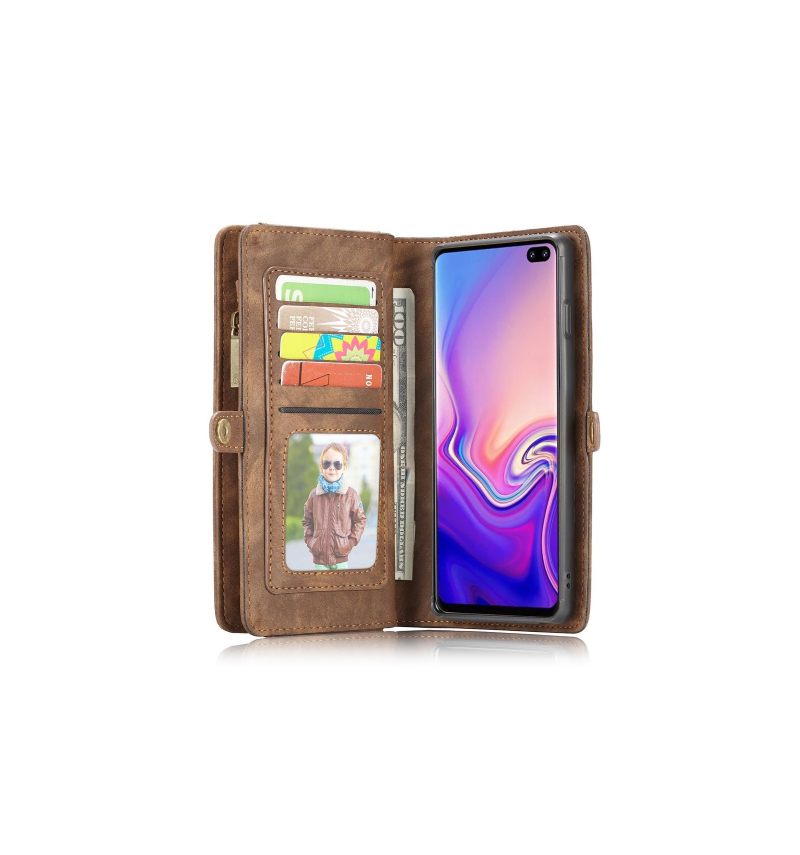 Hoesje Case voor Samsung Galaxy S10 Portemonnee Leren En Bruin Geval