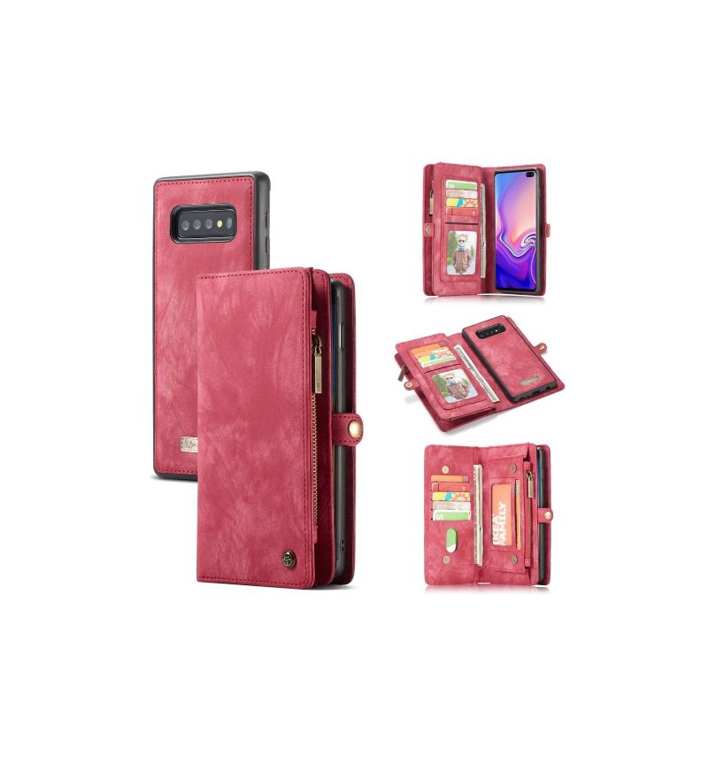 Hoesje Case voor Samsung Galaxy S10 Portemonnee Leren En Rode Case