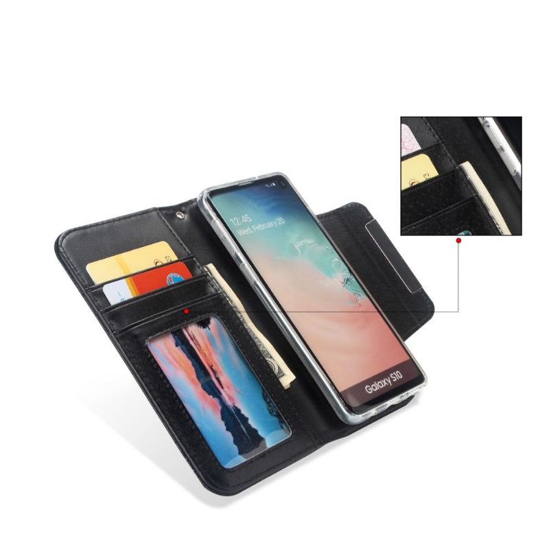 Hoesje Cover voor Samsung Galaxy S10 Portemonnee Leren + Leren Omhulsel