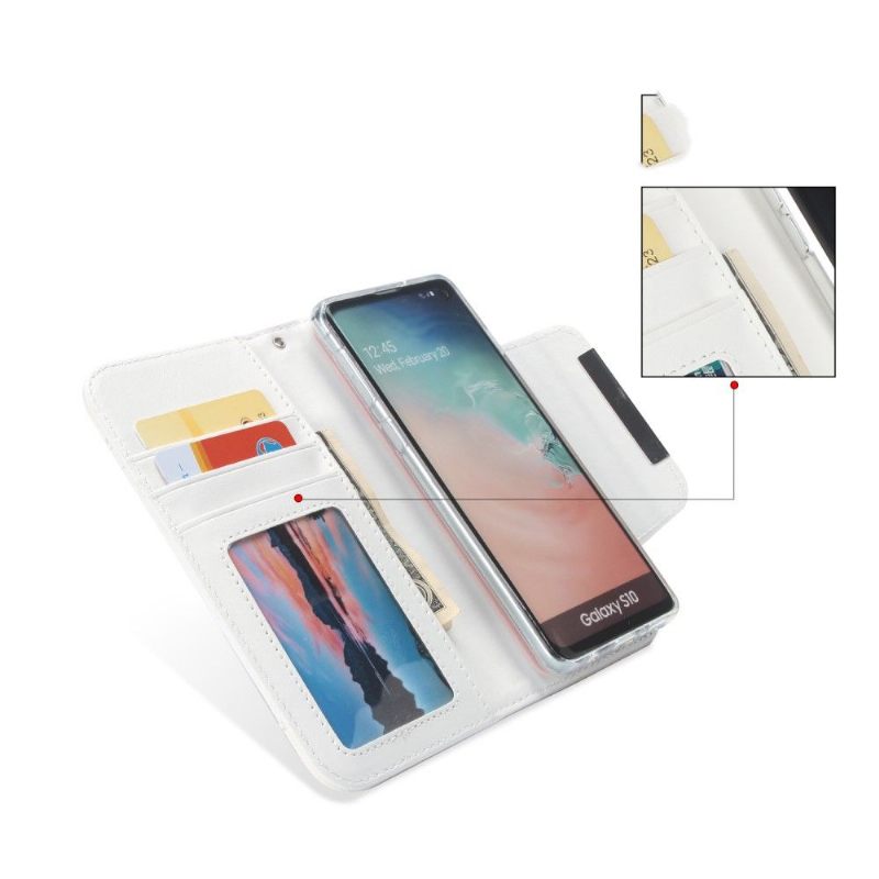 Hoesje Cover voor Samsung Galaxy S10 Portemonnee Leren + Leren Omhulsel