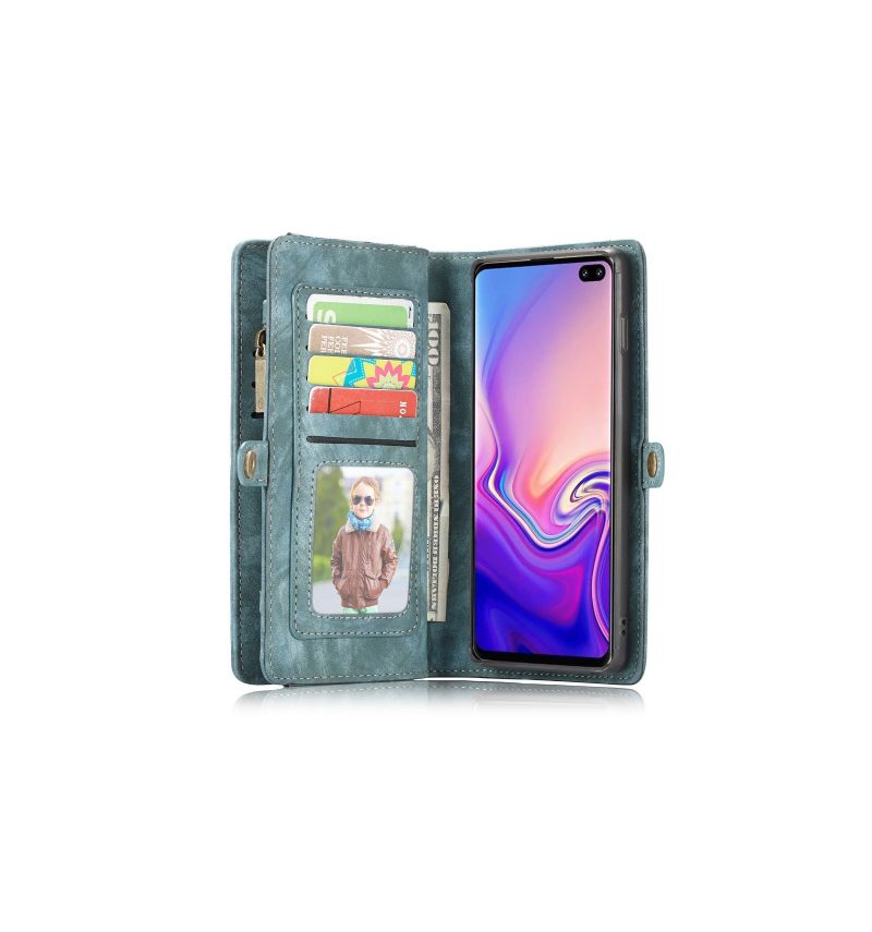 Telefoonhoesje Case voor Samsung Galaxy S10 Portemonnee Leren En Groen Geval