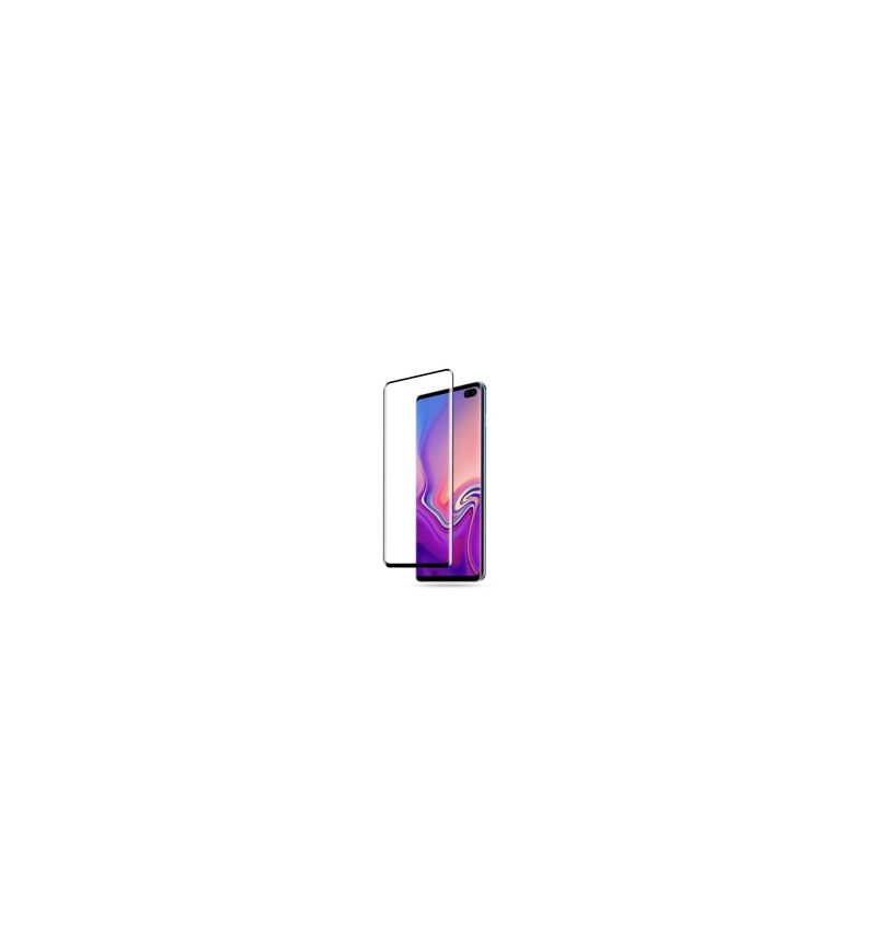 Telefoonhoesje voor Samsung Galaxy S10 Bescherming Hoesje Schermbeschermer Van Gehard Glas Op Ware Grootte - Zwart