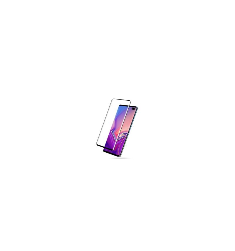 Telefoonhoesje voor Samsung Galaxy S10 Bescherming Hoesje Schermbeschermer Van Gehard Glas Op Ware Grootte - Zwart