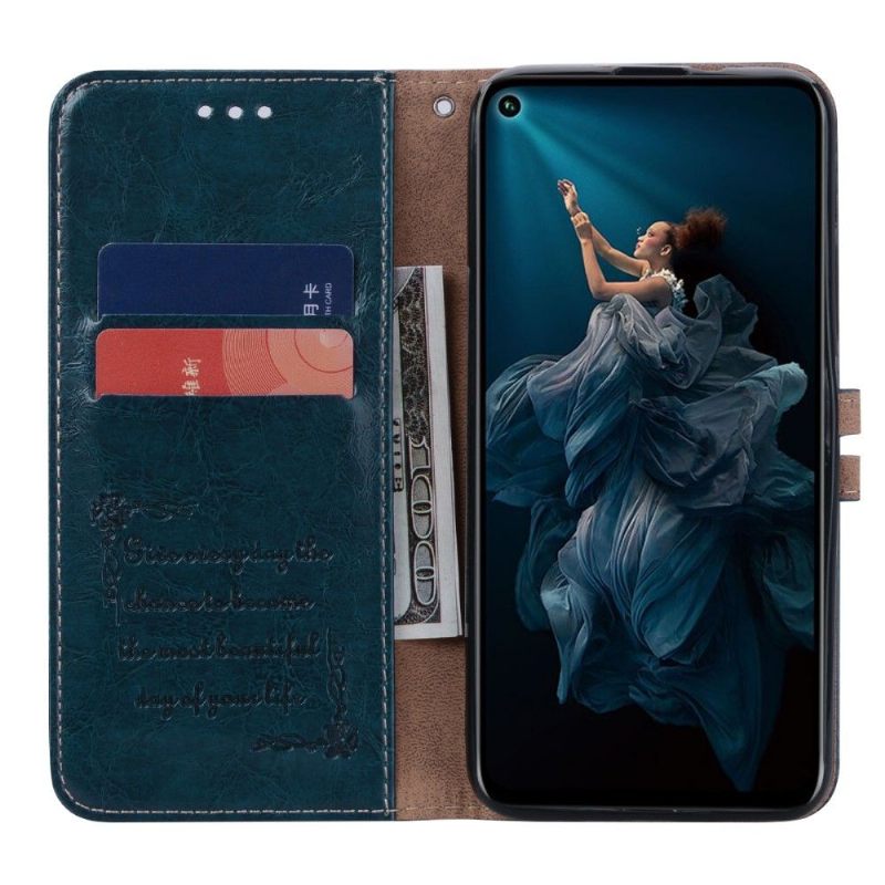 Case voor Honor 20 Pro Luxe Vintage Leereffect