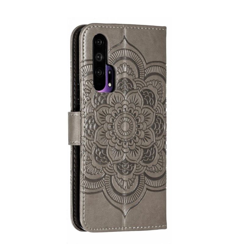 Cover voor Honor 20 Pro Folio-hoesje Mandala Folio Met Lanyard