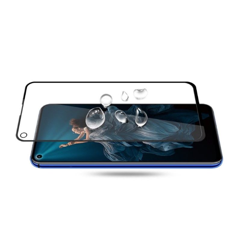 Honor 20 Pro - Schermbeschermer Van Gehard Glas Op Ware Grootte - Zwart