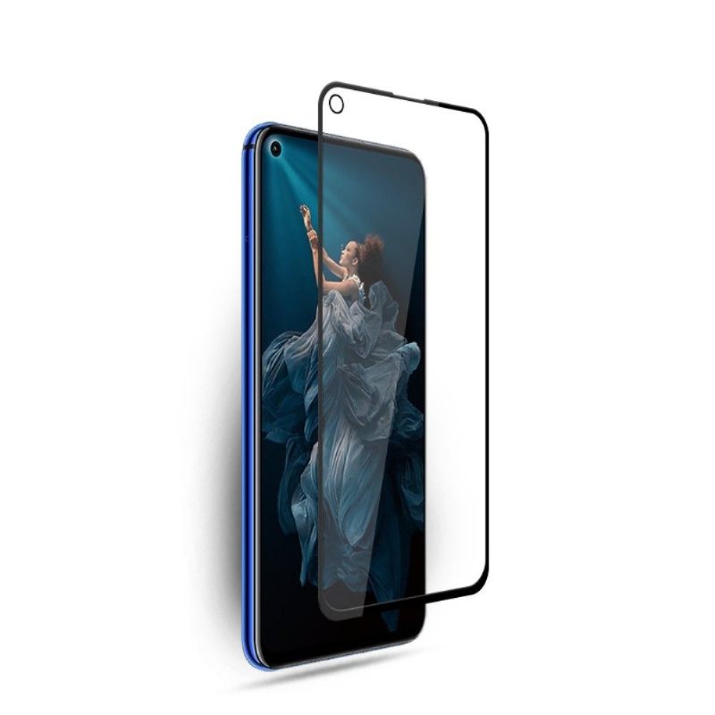 Honor 20 Pro - Schermbeschermer Van Gehard Glas Op Ware Grootte - Zwart