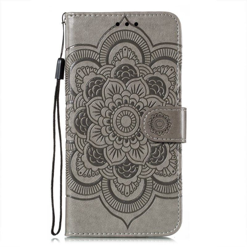 Cover voor Xiaomi Mi 11i / Poco F3 Anti-fall Folio-hoesje Bloemenmandala Met Riem