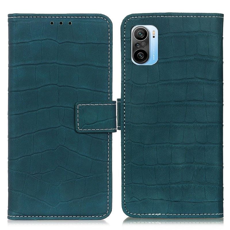 Folio-hoesje voor Xiaomi Mi 11i / Poco F3 Imitatieleer Croc Look