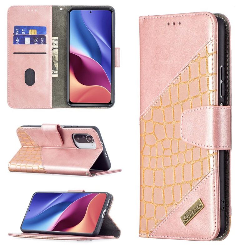 Folio-hoesje voor Xiaomi Mi 11i / Poco F3 Leereffect Met Krokodillenlook