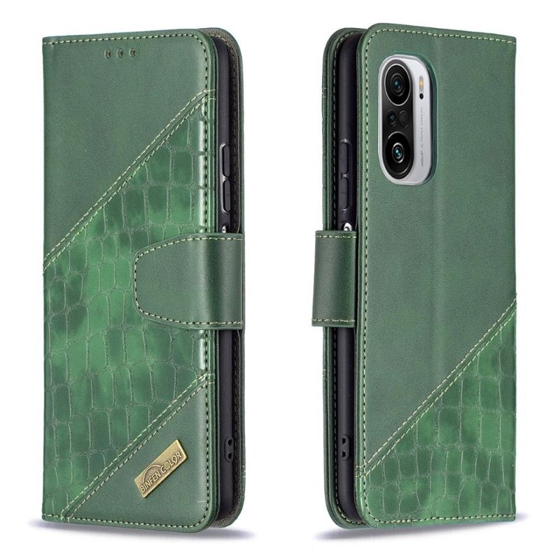 Folio-hoesje voor Xiaomi Mi 11i / Poco F3 Leereffect Met Krokodillenlook