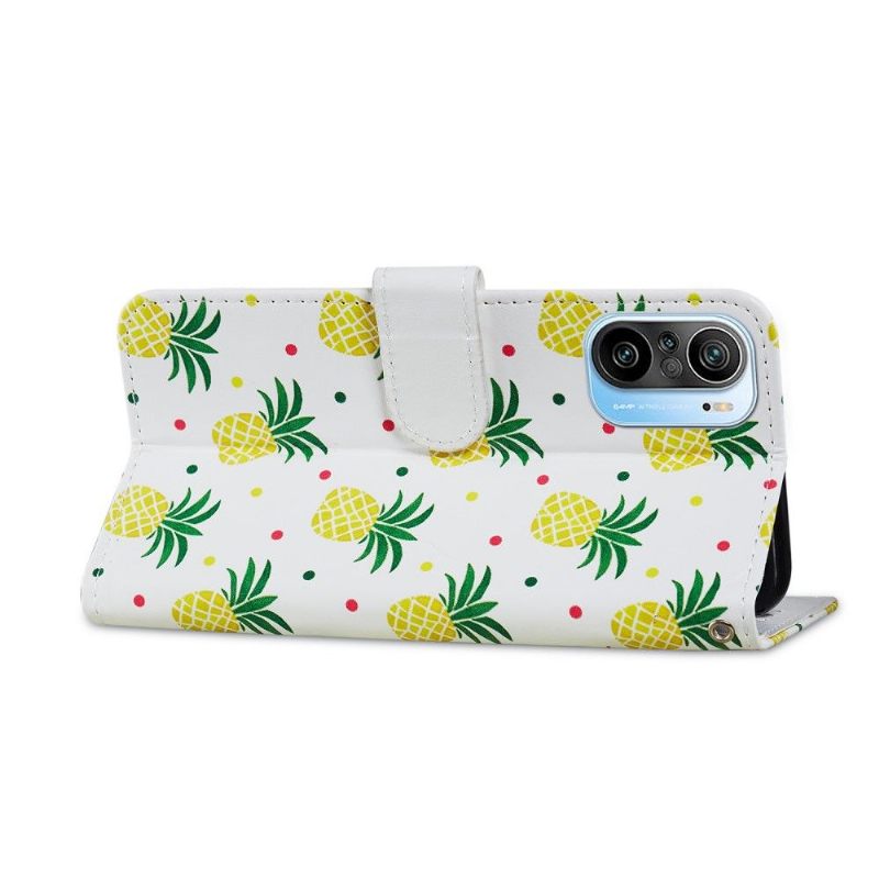 Leren Hoesje voor Xiaomi Mi 11i / Poco F3 Bescherming Ananas