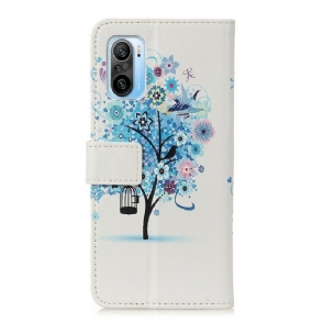 Leren Hoesje voor Xiaomi Mi 11i / Poco F3 Blauwe Boom