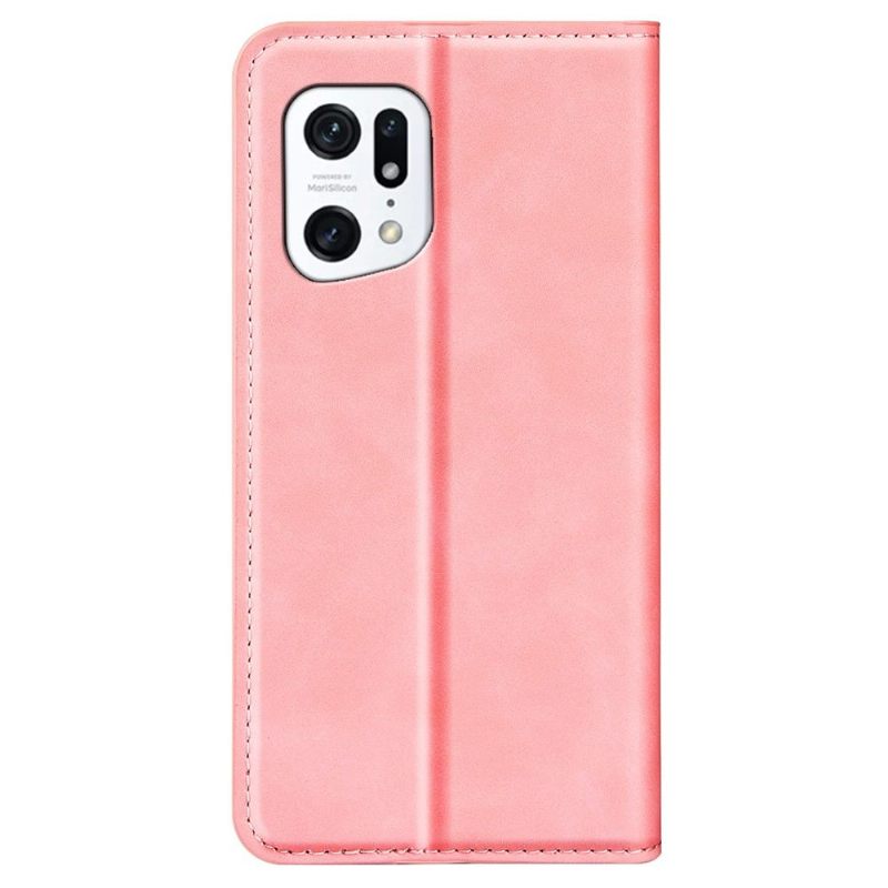 Cover voor Oppo Find X5 Kunstleer Stand Functie