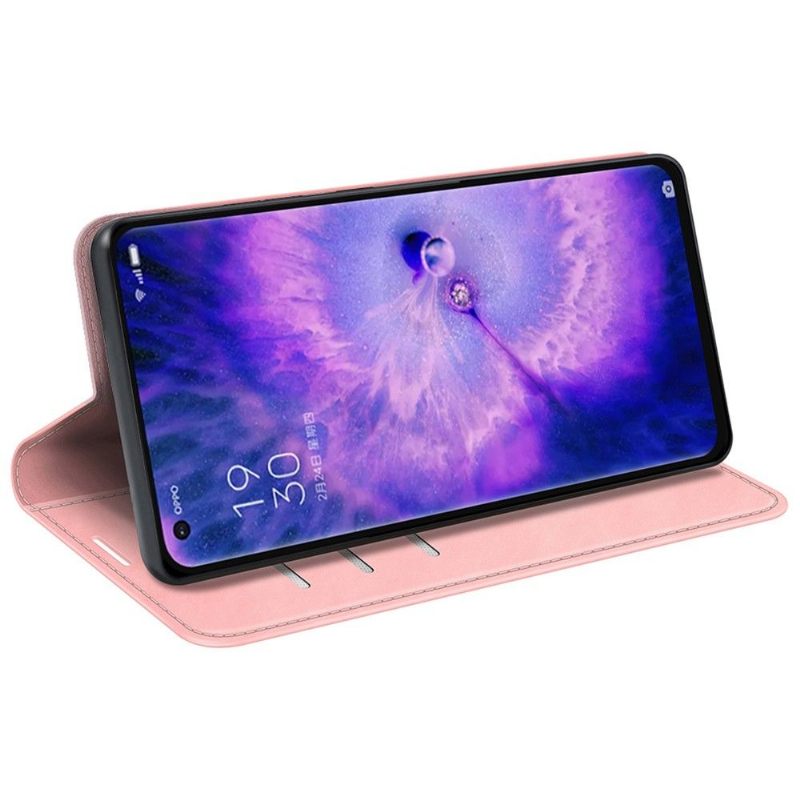 Cover voor Oppo Find X5 Kunstleer Stand Functie