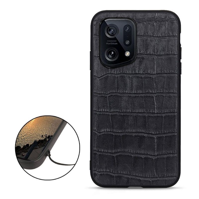 Hoesje voor Oppo Find X5 Chique Croco-huidlook