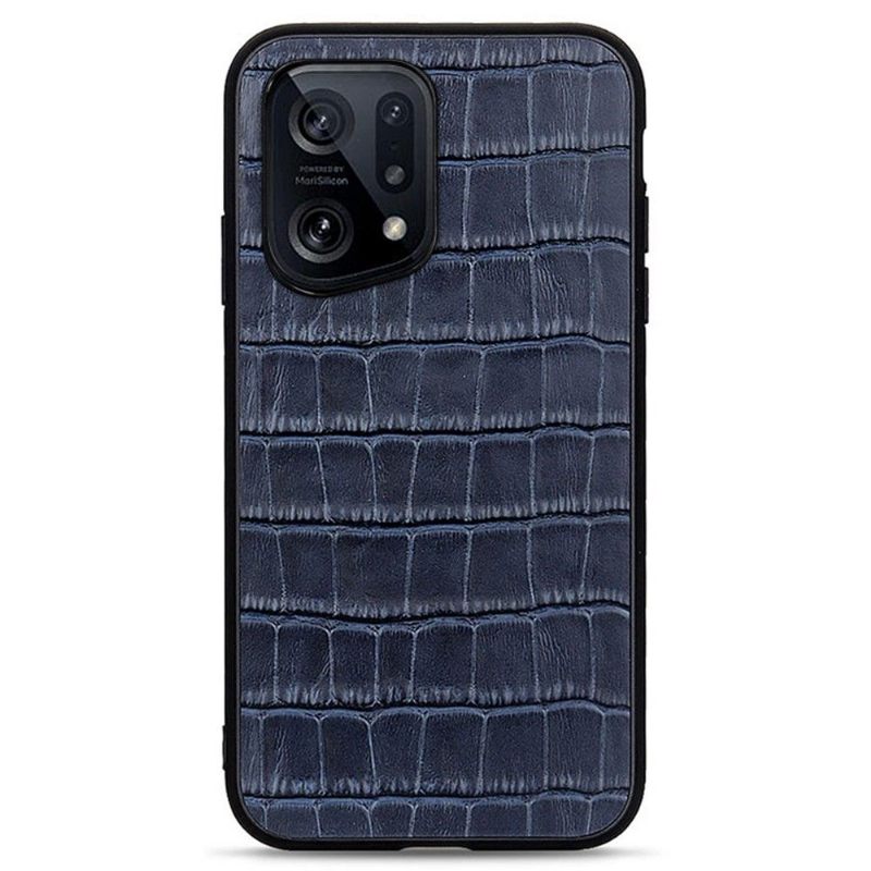 Hoesje voor Oppo Find X5 Chique Croco-huidlook