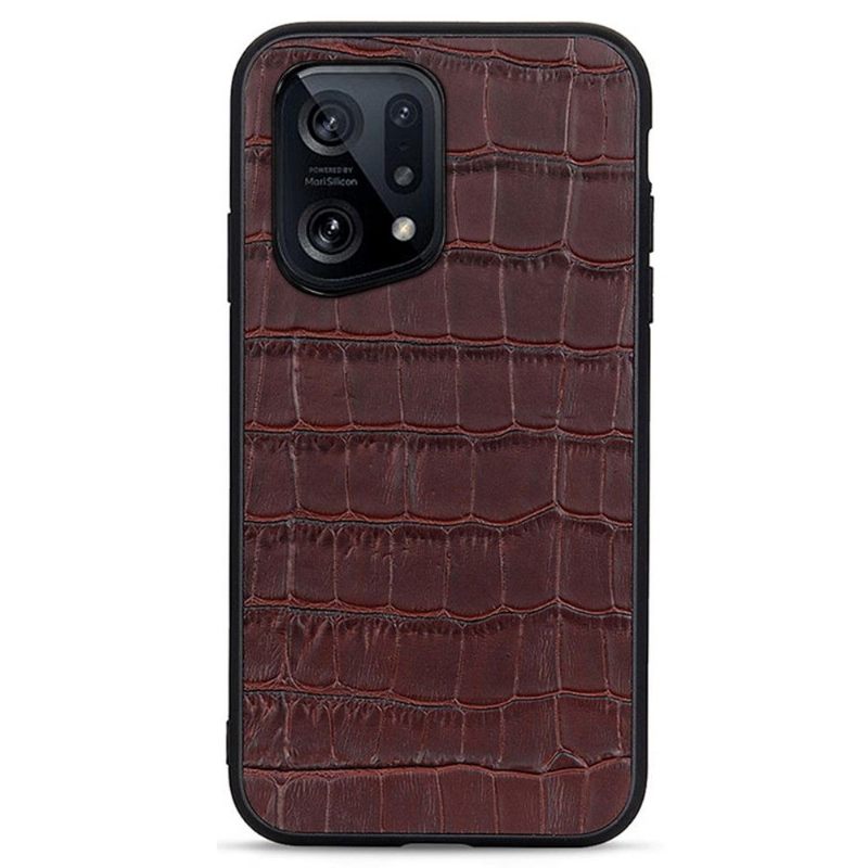 Hoesje voor Oppo Find X5 Chique Croco-huidlook