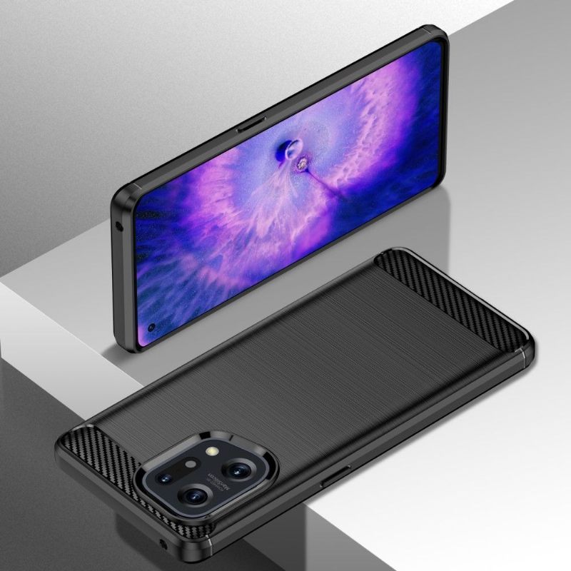 Hoesje voor Oppo Find X5 Geborsteld Siliconeneffect