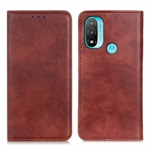 Bescherming Hoesje voor Moto E40 / E30 / E20 Folio-hoesje Getextureerd Splitleer