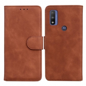 Folio-hoesje voor Moto E40 / E30 / E20 Monochroom Leereffect