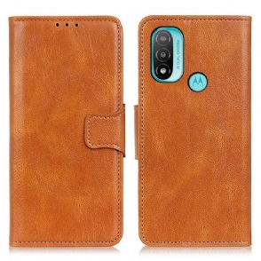 Folio-hoesje voor Moto E40 / E30 / E20 Omkeerbare Sluiting Met Leereffect