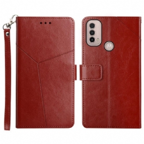 Folio-hoesje voor Moto E40 / E30 / E20 Stijl Leer Geo Y Design