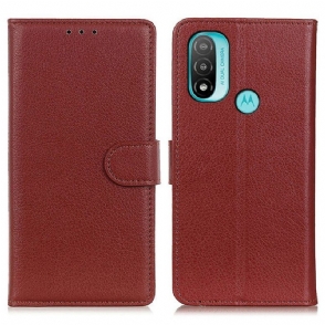 Folio-hoesje voor Moto E40 / E30 / E20 Traditioneel Lychee