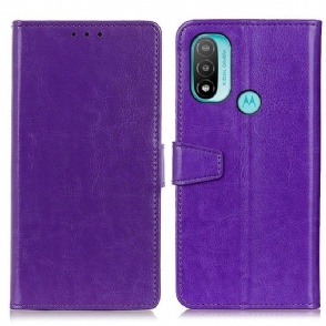 Leren Hoesje voor Moto E40 / E30 / E20 Eenvoudig Glanzend Leereffect