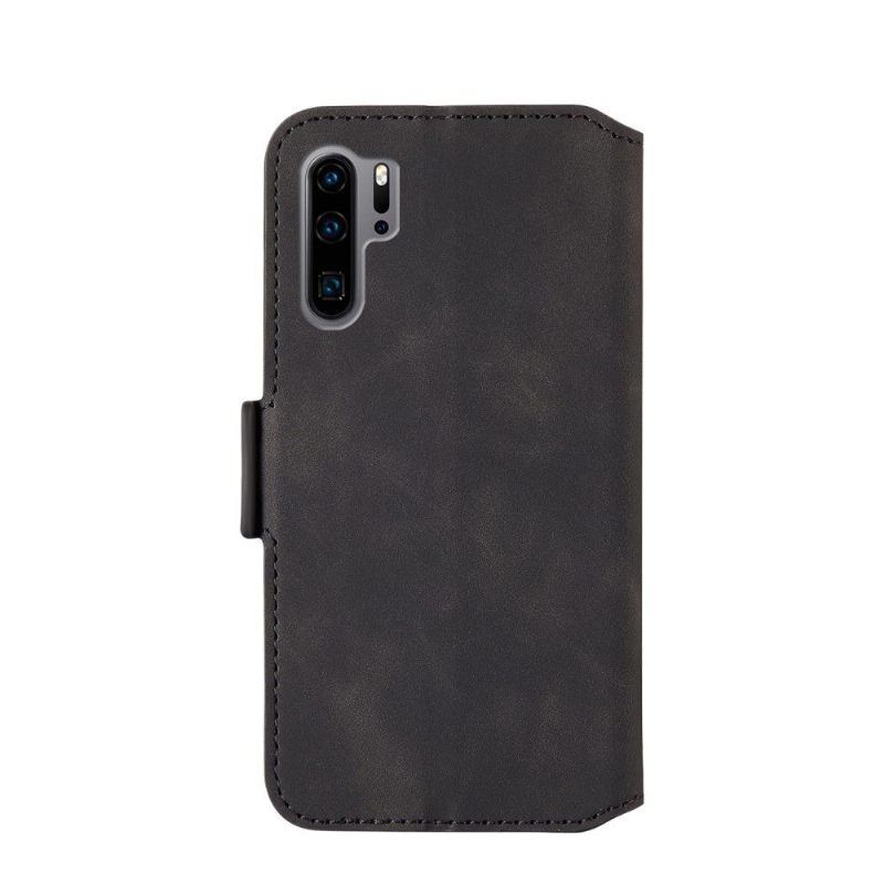 Folio-hoesje voor Huawei P30 Pro Retro Ledereffect - Zwart