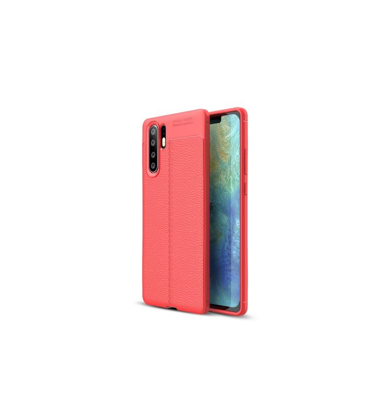 Hoesje voor Huawei P30 Pro Anti-fall Gel In Leerstijl Met Textuur