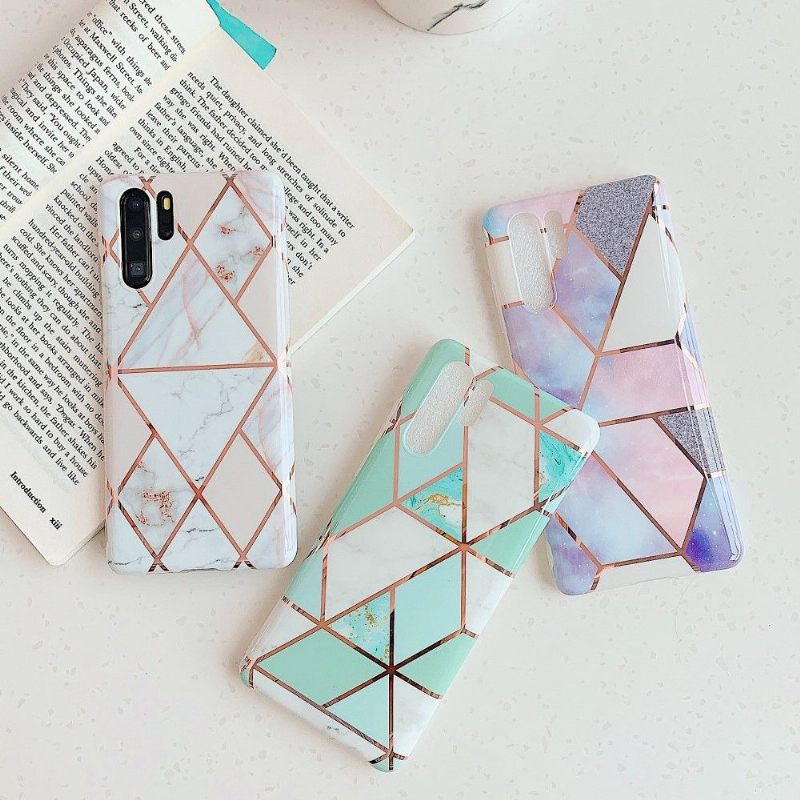 Hoesje voor Huawei P30 Pro Marmeren Geometrische Stijl