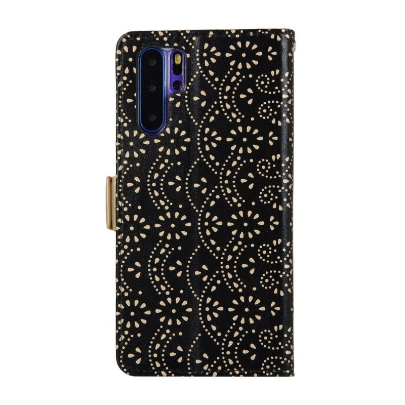 Leren Hoesje voor Huawei P30 Pro Bloemenkant