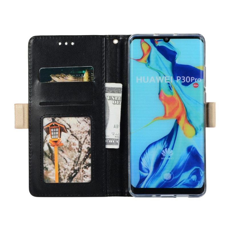 Leren Hoesje voor Huawei P30 Pro Bloemenkant